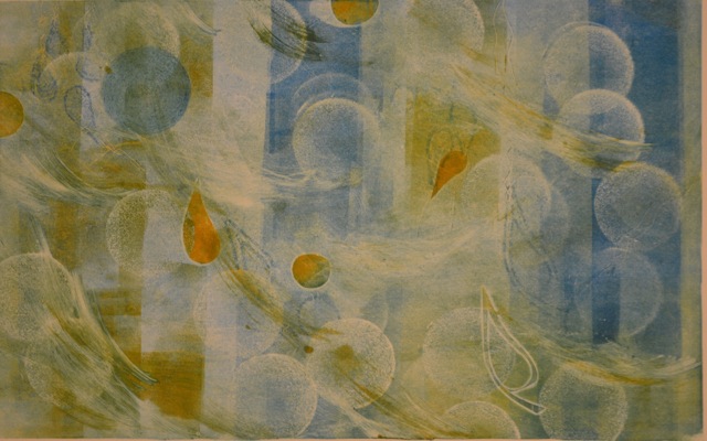 Waypoint patient artwork with blue and green swirling designs on a white background.