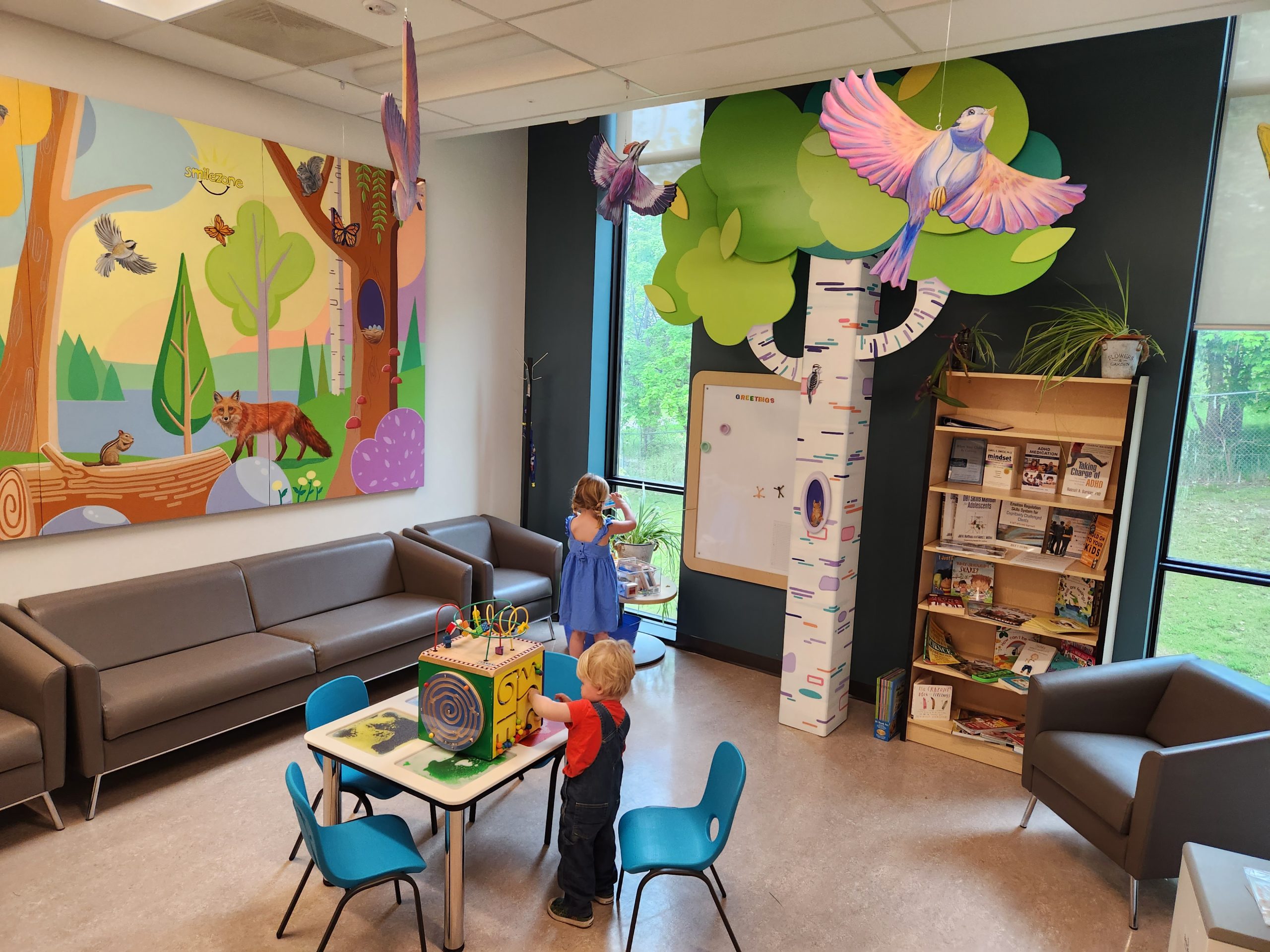 Kids playing in the new smilezone areas